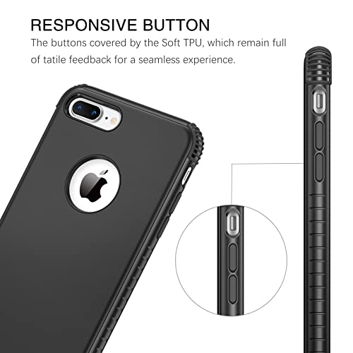 BENTOBEN Compatible with iPhone 8 Plus Case, iPhone 7 Plus Case, 2 in 1 Slim Hybrid Shockproof Hard PC Bumper Rugged Drop Protective Phone Case Cover for iPhone 8 Plus / 7 Plus 5.5 inch, Pink/Mint