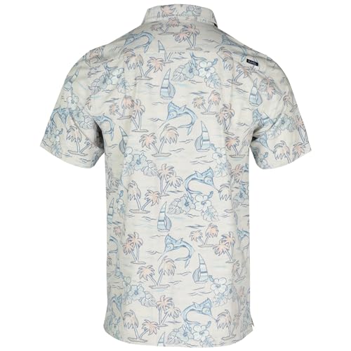 Salt Life Ocean Drift Woven Short Sleeve Tee, Chalk, Small