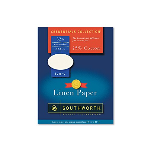 Southworth 25% Business Paper, 8.5" x 11", 32 lb/120 GSM, Linen Finish, Ivory, 250 Count - Packaging May Vary (J568C) (Pack of 2)