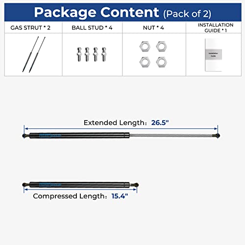 ARANA SE24OTHER30 24 inch 30Lb/134N Gas Struts Spring Shocks SE24OTHER30 24 inch 30Lb Lift Support for RV Motorhome Door Camper Shell Rear Window Tonneau Cover Canopy Hatch Teardrop Camper, Set of 2