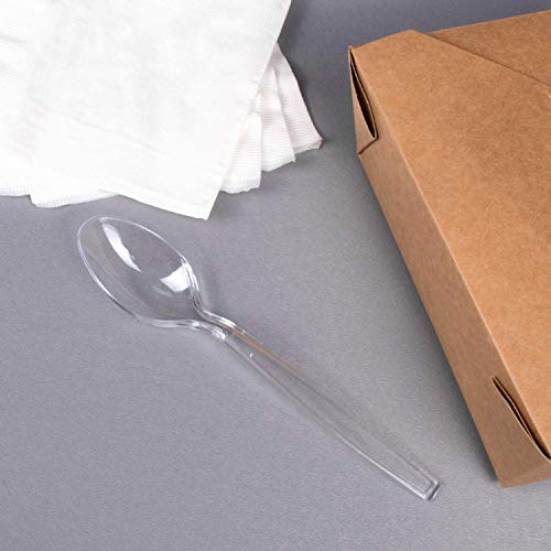 Karat [6.5" - 1,000 pack] Clear PS Plastic Extra-Heavy Weight Disposable Teaspoons (U2023C)