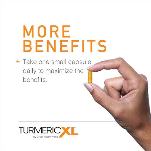 TurmericXL Natural Joint Support & Healthy Inflammatory Response Supplement - 250mg Turmeric Extract Delivers 45x More Curcumin - High Absorption, Gluten-Free – 30 Veggie Capsules