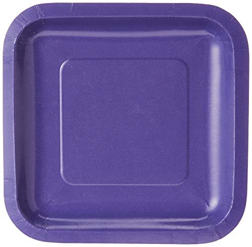 Creative Converting Touch of Color 18 Count Square Paper Lunch Plates, Purple