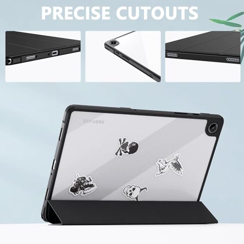 E NET-CASE Case for Samsung Galaxy Tab A9+/A9 Plus 11 inch 2023 Clear Transparent Back Shell Cover for Samsung Galaxy Tab A9 Plus Tablet [SM-X210/X216/X218], Auto Wake/Sleep (Black)