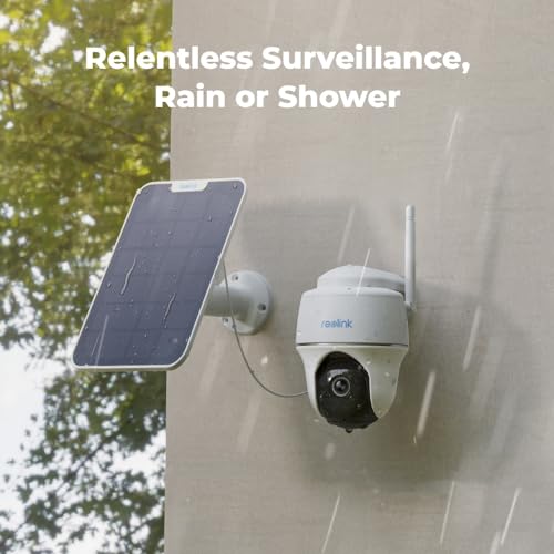 REOLINK Argus PT Lite+SP - 3MP Solar Wireless Camera Security Outdoor, 360° Pan-Tilt, Person/Vehicle Detection, 2.4GHz WiFi Solar Powered Camera for Home Security, No Monthly Fee, Local Storage