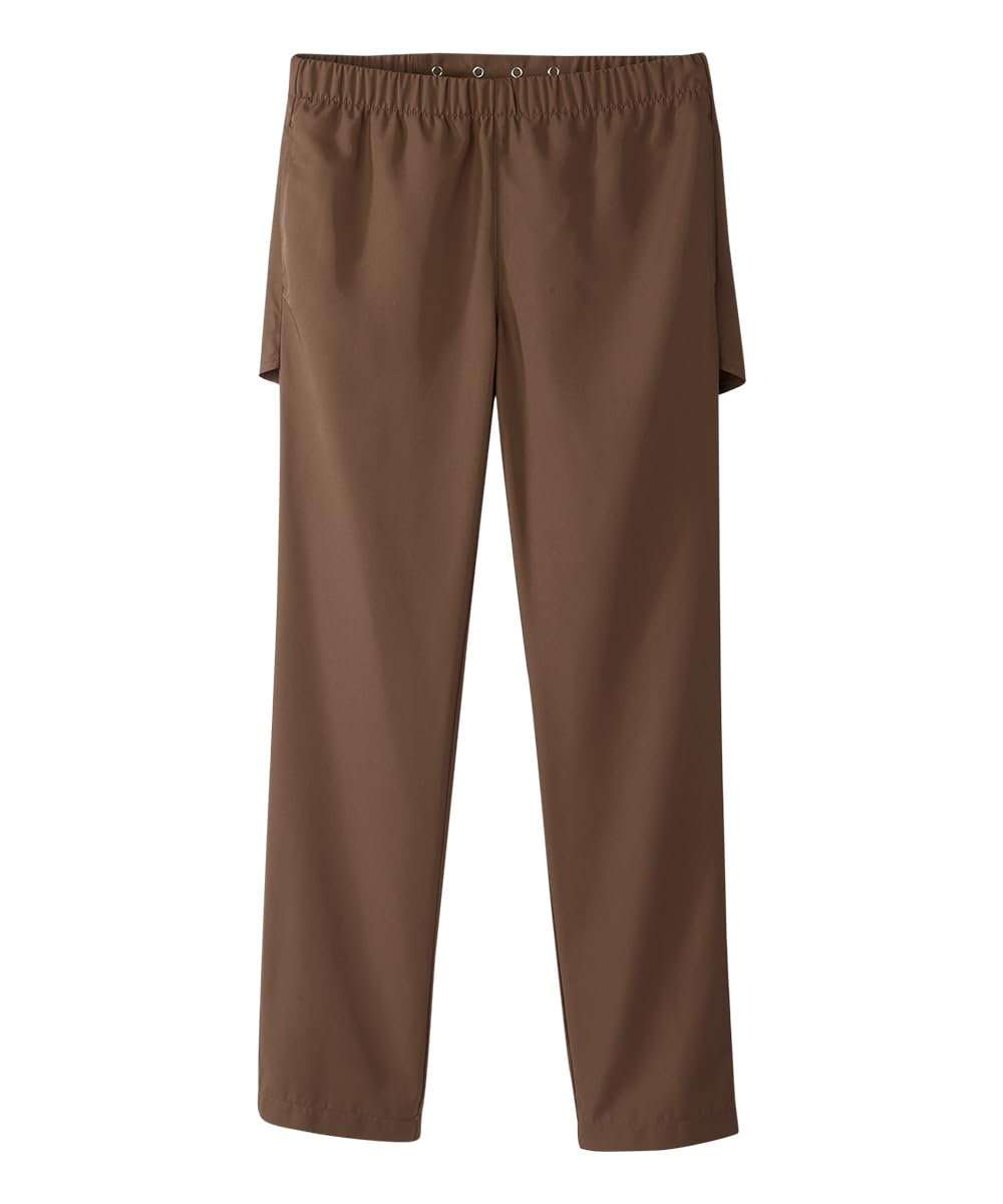 Silvert's Adaptive Clothing & Footwear Women’s Petite Open Back Gabardine Wheelchair Pant - Coffee XL