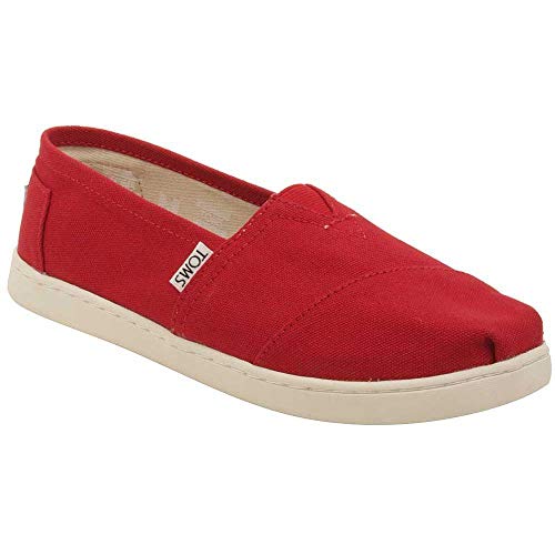 TOMS Children's Seasonal Classic Alpargata Red Canvas 5 M