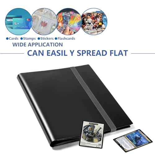 Card Binder,360 Pockets Trading Card Holder Book, Premium PU Cover Zip Folder Binder, Side Loading Carrying Case Binder Album for TCG, MTG,Sports Cards, Game Cards (Red)