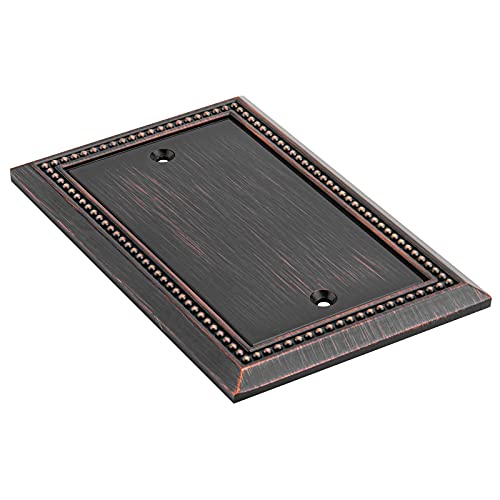 Henne Bery Sunken Pearls Heavy Duty Decorative Wall Plate Switch Plate Outlet Cover (Triple Toggle/Single Decorator, Aged Bronze)