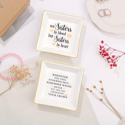 JoycuFF Trinket Dishes for Jewelry Mom Mother Birthday Christmas Gift Jewelry Tray for Rings Necklaces Bracelets Earrings to My Wonderful Mom