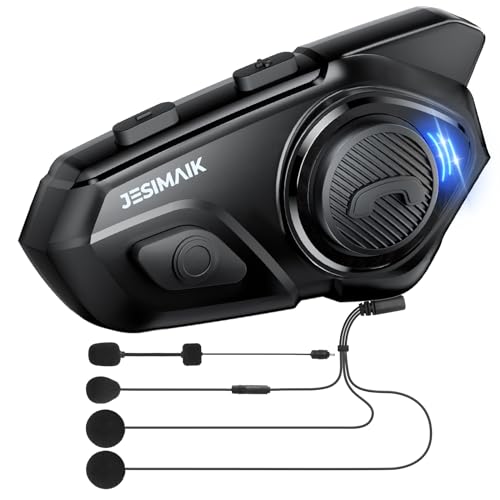 Motorcycle Helmet Bluetooth Headset ,2000M 10 Riders Noise Cancellation Intercom Communication System, Multitasking Audio Hands-Free Speakers, Helmet Radio, Stereo Music Motorcycle Accessories, 2 Pack