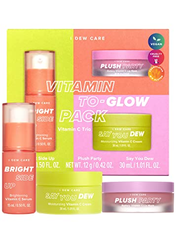 I DEW CARE Korean Skin Care Set Trio - Vitamin To Glow Pack | Travel Size Skincare Gift Set for Teen Girls and Women, Niacinamide & Vitamin C, Beauty Gift Sets & Kits, Glass Skin, Vegan, Cruelty Free