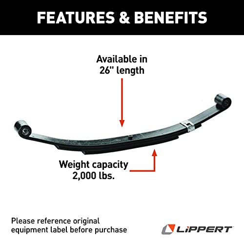 Lippert Replacement 26" Double-Eye Leaf Spring for RV Trailer Suspension Systems with 2,000-lb. Weight Capacity - 125797
