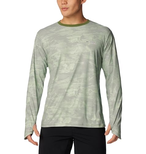 Columbia Men's Summit Valley Sun Deflector Long Sleeve Crew, Canteen Beachwood, X-Small