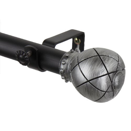 Rod Desyne Supreme Window Curtain Rod Set, 28 to 48-Inch, Black