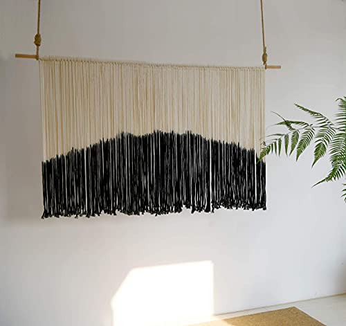 Flber Tie-Dye Macrame Wall Hanging Large Bohemian Yarn Tapestry Macrame Home Décor, 57''W*35''L