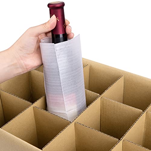 codree 3 Sets Glass Packing Kits- Glass Dividers for Moving Boxes- Glassware Dish Packing Boxes Corrugate Dividers with 36 pcs Foam Pouches Fits 16x12x12 Inch Box (Box Not Included)