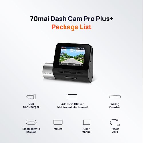 70mai True 2.7K Front Dash Cam, 1944P UHD with Sony IMX335, Built-in WiFi GPS Smart Dash Camera for Cars, Optional Rear Dash Cam, ADAS, 2'' IPS LCD Screen, 140° Wide Angle, WDR, Night Vision