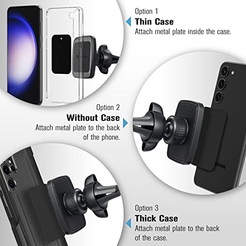 VENA Car Phone Holder, (6Netic) Square Magnetic Cellphone Car Mount, Universal Air Vent Holder for iPhone, Samsung, LG, Google, Motorola, Nokia, Other Smartphones