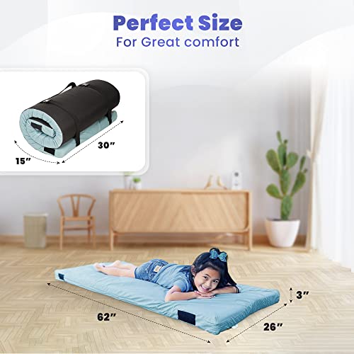Matrix Cell Memory Foam Camping Mattress Pad - CertiPUR-US Roll Up Mattress - Car Foldable Floor Mat for Adults - Sleeping Pad Guest Bed - Portable Travel Cot Pad - Camp Bed Roll