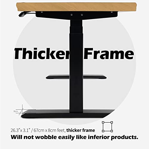 TOPSKY Dual Motor 3 Stage Electric Adjustable Standing Desk Frame Heavy Duty 300lb Load Capacity for Home Office (Black Frame Only)