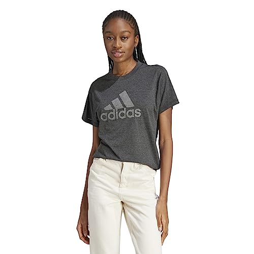 adidas Women's Future Icons Winners 3.0 T-Shirt, Black Melange/Grey, X-Small