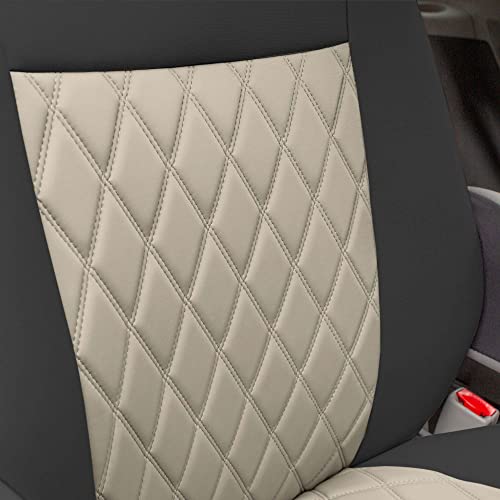 FH Group Custom Fit Car Seat Covers for 2011-2020 Toyota Sienna 7 Passenger, Car Seat Cover 2nd Row, Automotive Seat Covers in Beige Neoprene, Waterproof and Washable Seat Covers