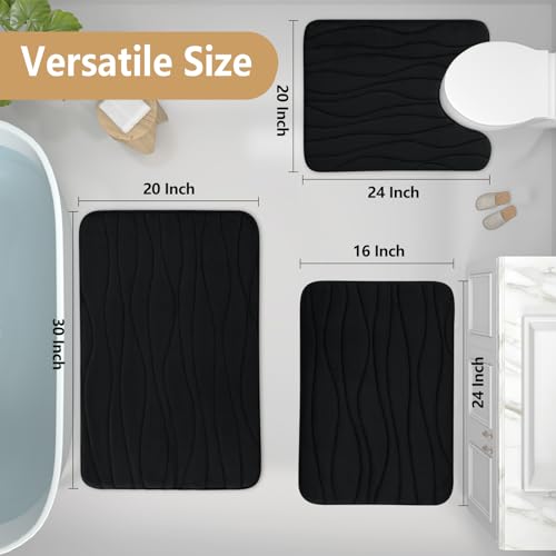 Buganda Memory Foam Bathroom Rug Mat 59x20, Extra Soft and Absorbent Bath Mats, Non-Slip and Machine Washable Bath Rugs for Bathroom Floor,Tub and Shower, Royal Blue