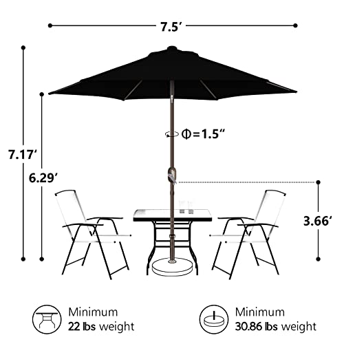 Funsite 9ft Patio Umbrella, UV Protect Pool Umbrella with Heavy Duty Pole, Ventilate Design Outdoor Umbrella with Push Botton Tilt & Crank Ideal for Garden, Lawn, Deck, Backyard&Pool, Grass Green