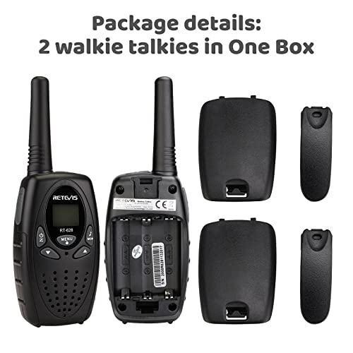 Retevis RT628 Walkie Talkies for Kids,Boys Kids Walkie Talkie,Kids Toys for 6-12 Year Old Boy Girl,Gifts for Xmas Birthday Camping Trip(Black1 Pair)