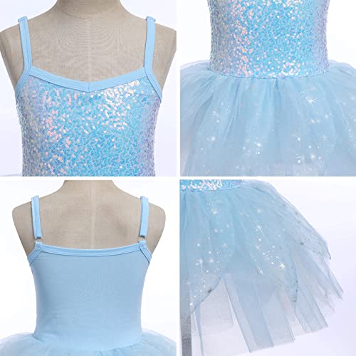 Ballet Leotard Dress for Girls Ballerina Outfits Shiny Sequins Dance Tutu Dress Gymnastic Leotards Dress Dance Leotard Ballet Skirt Toddler Ballerina Costume Ballet Tutu Dress White (3PCS) 3-4T