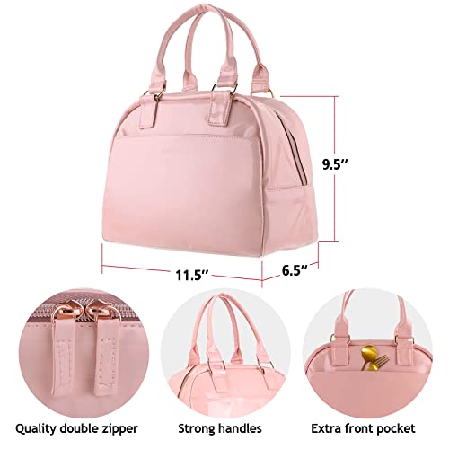 yookee home Lunch Bag Women Insulated Lunch Box for Adults Large Lunch Tote Bag Cute Pink Lunch Bag for Women Preppy Lunchbox Meal Prep Lunch Box for Women Nurse Lunch Bag for Adults Work