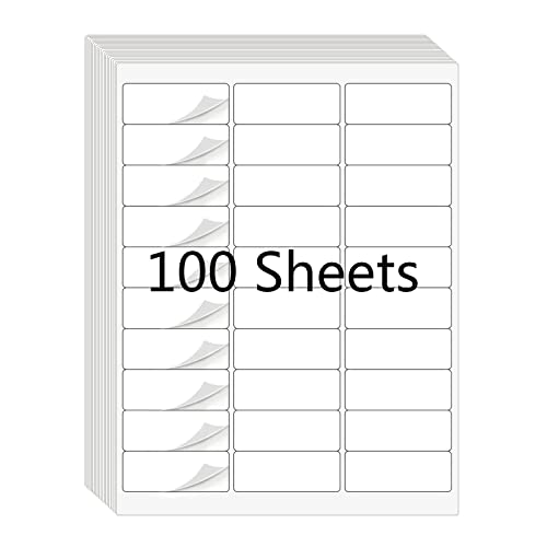 30 UP Labels 1" X 2-5/8" FBA Labels White Shipping Address Labels for Laser and Ink Jet Printer, 30 per Page Labels (100 Sheet, 3000 Labels)