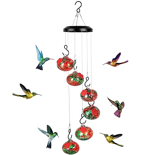 Headak Life Charming Wind Chimes Hummingbird feeders for Outdoors Hanging ant and bee Proof,Never Leak,Perfect Garden Decor for Outside