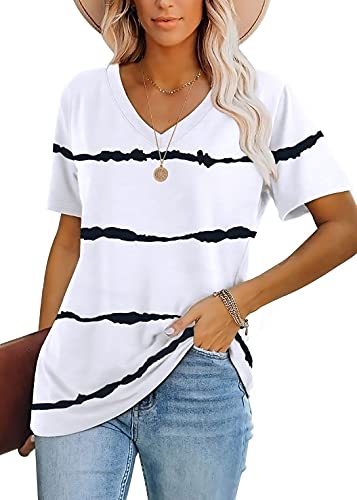 Lunivop Womens T Shirt Summer Casual Square Neck Short Sleeve Solid Color Basic Tee Top