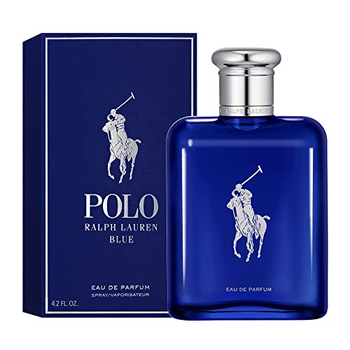 RALPH LAUREN FRAGRANCES Polo Blue - Eau de Parfum - Men's Cologne - Aquatic & Fresh - With Citrus, Bergamot, and Vetiver - Medium Intensity - 4.2 Fl Oz