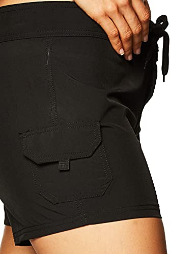 Kanu Surf Women's Breeze Solid Stretch Boardshort, Black, 0