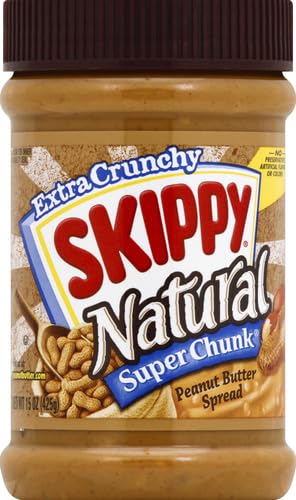 Skippy Natural Peanut Butter, Super Chunky, 15 oz