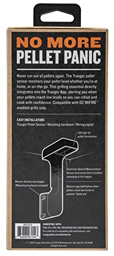 Traeger Grills BAC523 Electric Pellet Sensor Grill Accessory for Ironwood 650, Ironwood 885, Pro 575, & Pro 780, Black