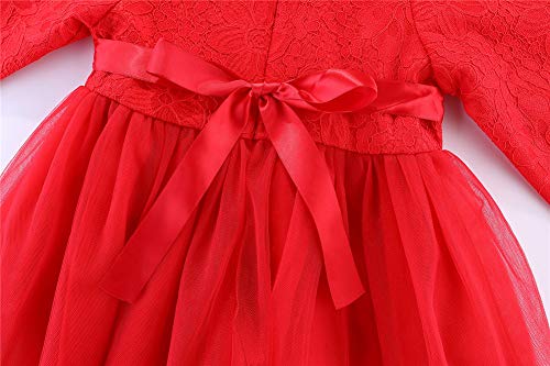 Mud Kingdom Toddler Girl Special Occasion Dresses Chinese New Year Traditional Red 2T