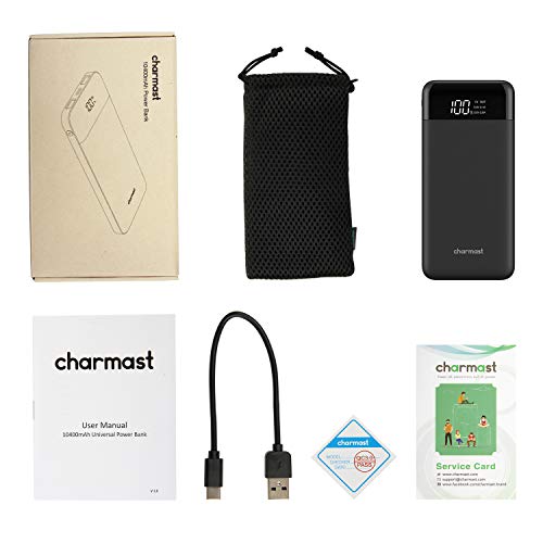 Charmast Portable Charger, USB C Battery Pack, 3A Fast Charging 10400mAh Power Bank LED Display, Slim Portable Phone Battery Charger for iPhone 13 12 11 X 8 7 Samsung S21 S20 Google LG OnePlus iPad