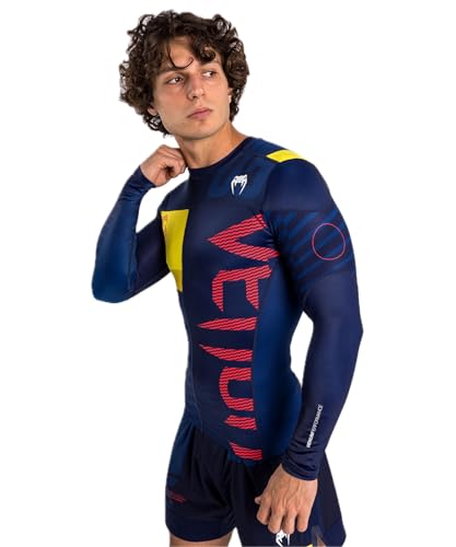 Venum Men's Standard Sport 05 Rashguard Long Sleeves Blue/Yellow