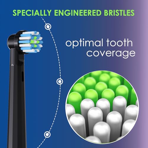 Replacement Toothbrush Heads Compatible with Oral B, Cross Sensitive Electric Brush Head Refills for Pro 1000 Genius X Smart 1500, Medium Softness Round Brush Head by BKIX