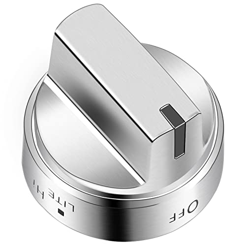AMI PARTS Stainless Steel WB03X24818 Gas Stove Knob Replacement,Compatible with GE Stove knobs PS11729081 AP5989029 Replacement Ge Stove Knobs (Not Universal)