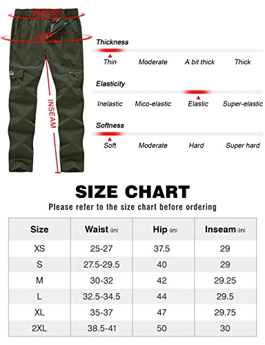 Rdruko Women's Waterproof Hiking Pants Lightweight Quick Dry Travel Fishing Cargo Work Pants Me-Grey X-Small