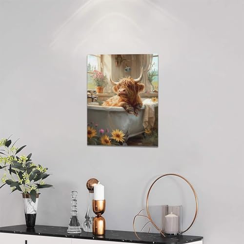 Coastal Bathroom Wall Art Sea Turtle Sunset Pictures Ocean Seascape Beach Chair Wall Decor Beach Turtle Seashell Canvas Painting Framed Artwork for Bathroom Bedroom Living Room 16"x12"