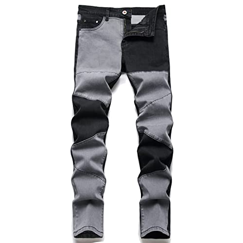 AITITIA Men's Ripped Regular Fit Jeans (30, 3016 Black)