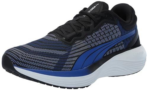 PUMA Mens Scend Pro Running Shoe, Gray Fog-PUMA Mens Black-Clementine, 12