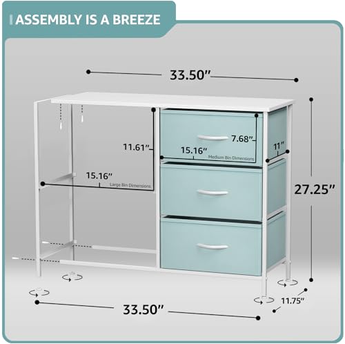 Sorbus Kids Dresser with 5 Drawers - Storage Chest Organizer Unit with Steel Frame, Wood Top & Handles, Tie-dye Fabric Bins for Clothes - Wide Furniture for Bedroom Hallway Kids Room Nursery & Closet