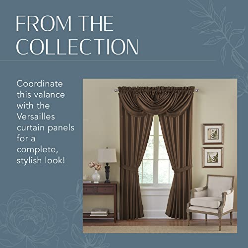 Elrene Home Fashions Versailles Faux-Silk Room-Darkening Curtain Panel, Blackout Curtain with Rod Pocket, 52 Inches by 84 Inches, Chocolate Brown, 1 Panel